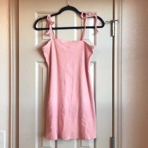 Forever 21 Pink Tie Strap Casual Dress